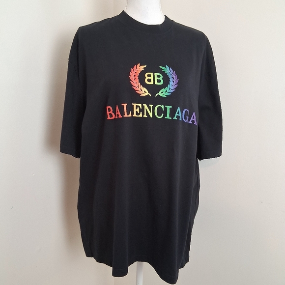 Balenciaga  Logo Rainbow Tee-shirt Size Small - Picture 1 of 8